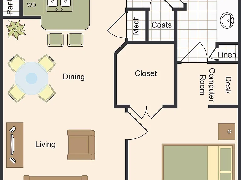 One Bedroom Floorplan One Bedroom Floorplan