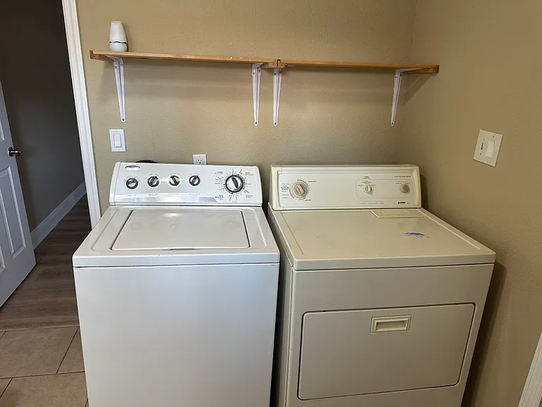 Washer and dryer.