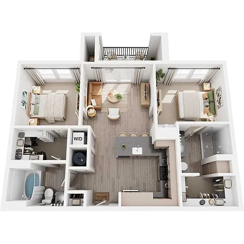 Floor plan B1 | Two Bed/Two Bath