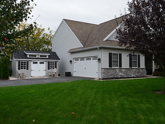 Garage View with Shed