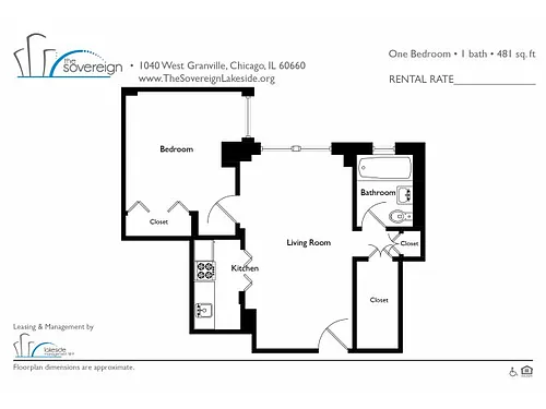 Floor plan 1 Bed - Small