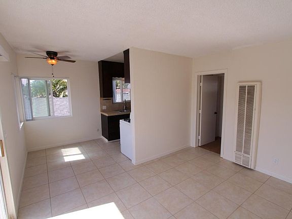 View from living room to kitchen