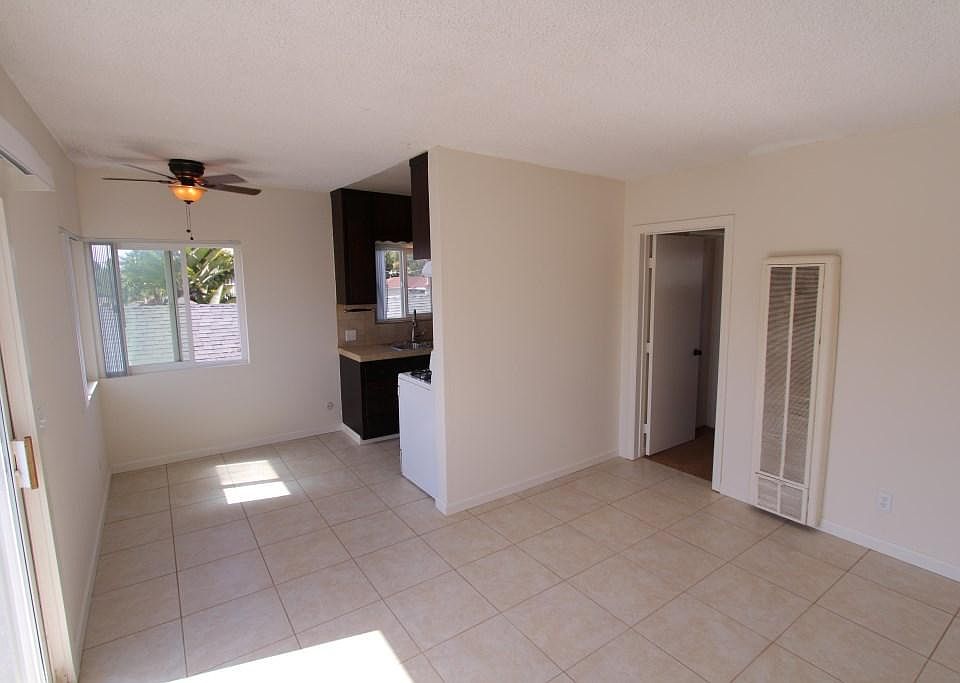 View from living room to kitchen