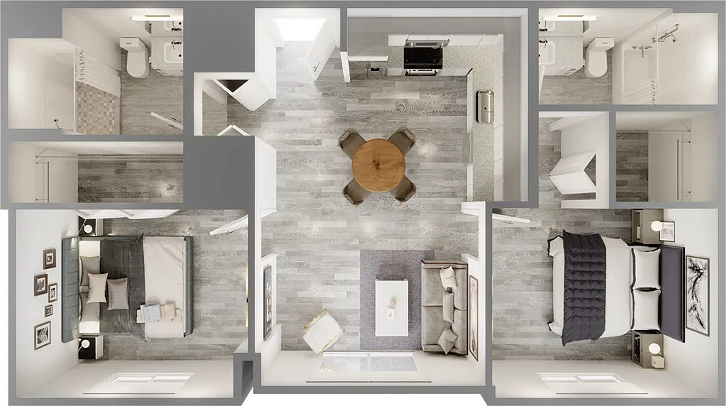 Floor plan 2 Bed 2 Bath Workforce