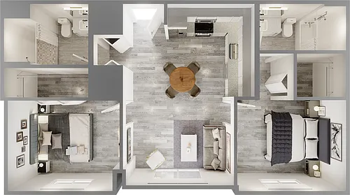 Floor plan 2 Bed 2 Bath Workforce