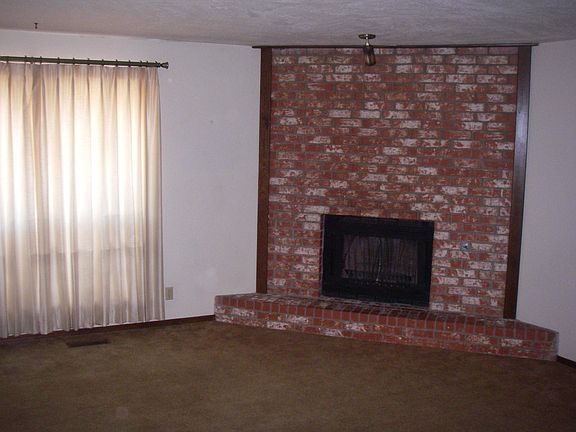 Fireplace in living area.