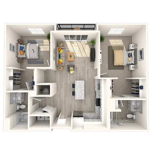 Floor plan 2 Bed/2 Bath