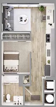 S2-M1 Studio Floorplan S2-M1 Studio Floorplan