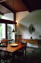 Dining Rm w/beamed vaulted ceiling