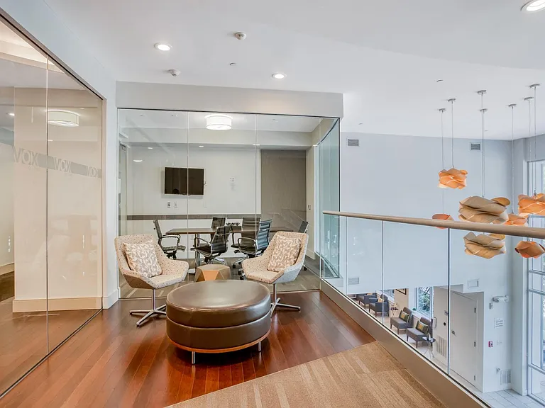 Business center and seating area