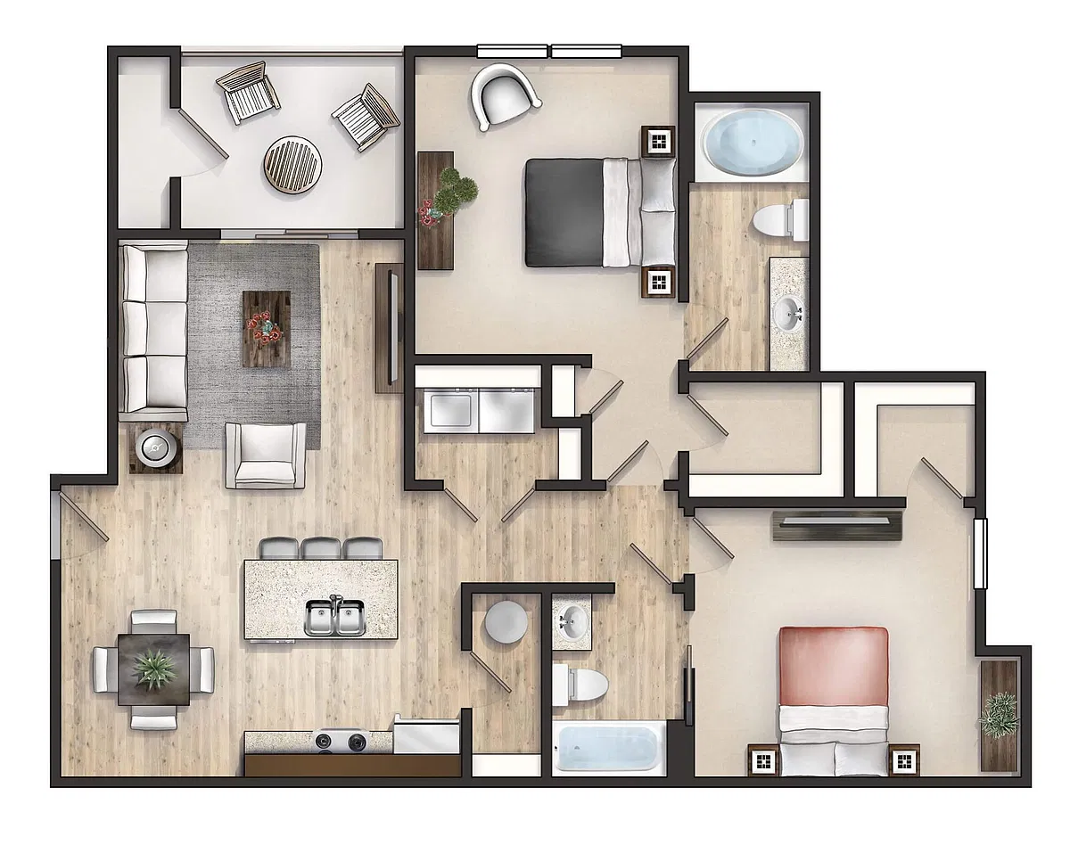 Floor plan The Upper Hillandale with Balcony