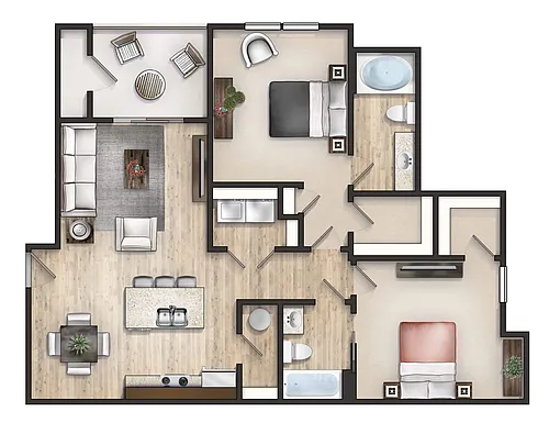 Floor plan The Upper Hillandale with Balcony