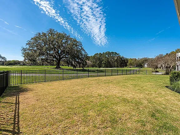 Fenced in backyard