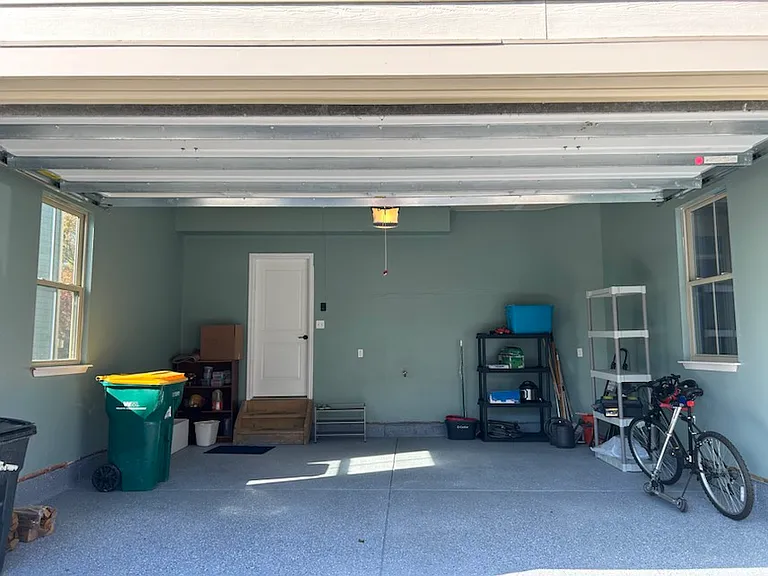 Garage with freshly coated epoxy
