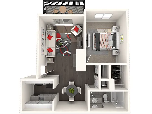 Floor plan 1 bedroom 1 bath