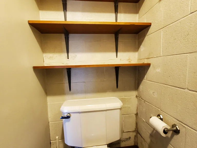 Toilet in basement bathroom