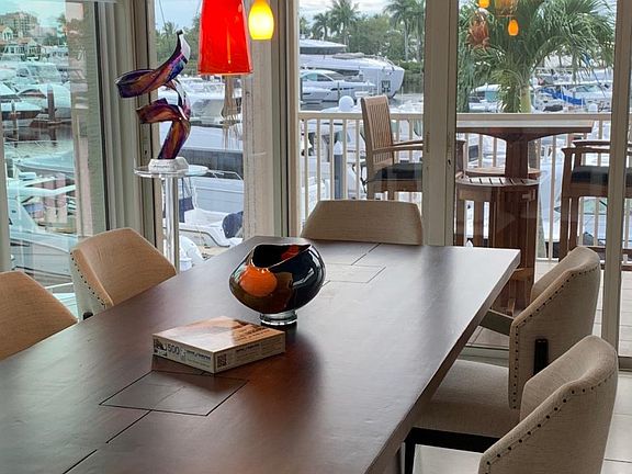 Dining room view of marina