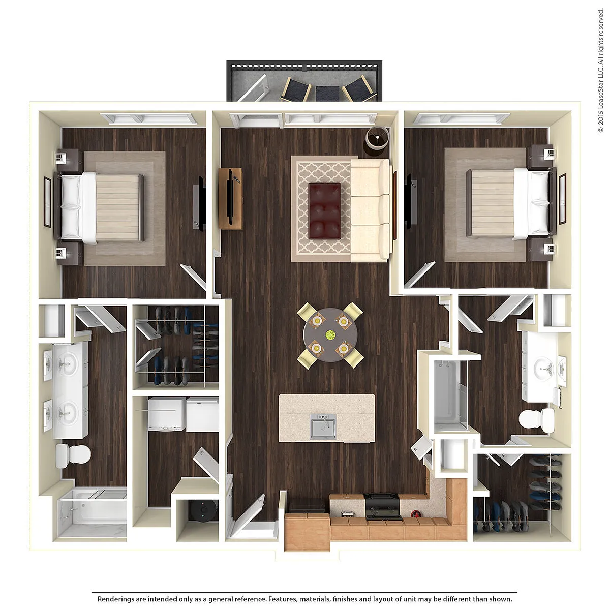 Floor plan 2 Bedroom - B1