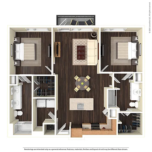 Floor plan 2 Bedroom - B1