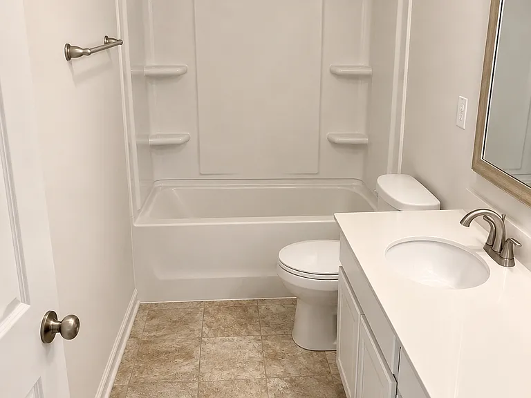 Upstairs shared bathroom next to bedroom