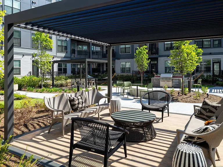 2 Campus courtyard with lounge seating