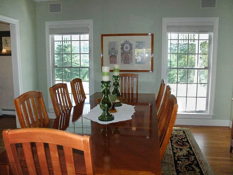 Formal dining area with seating for eight