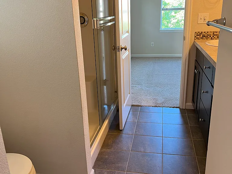 attached bathroom in master bedroom