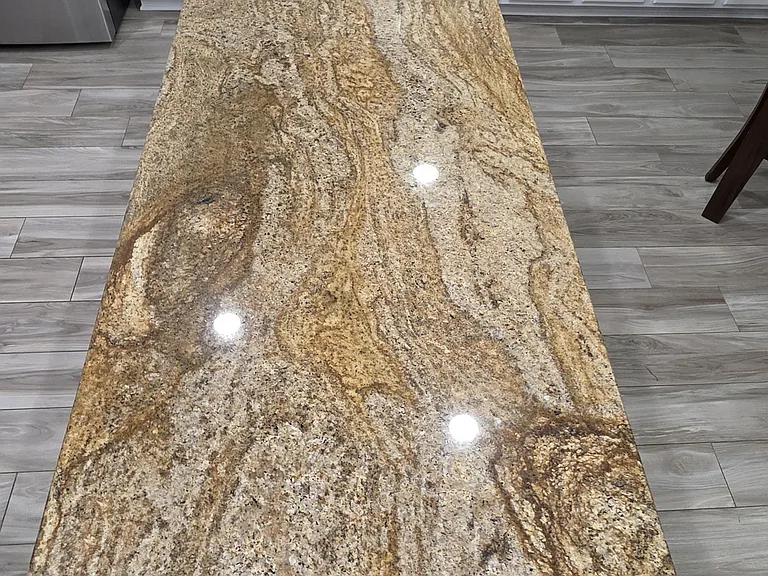 large working and serving island.
