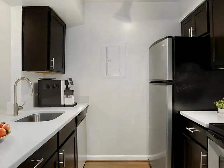 Upgraded kitchens with quartz countertops and espresso cabinets