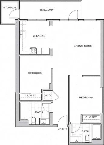 Floor plan 2C w/ Balcony