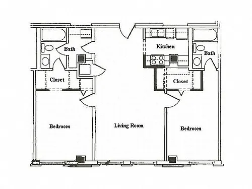 Floor plan 2 Bedroom Apartment