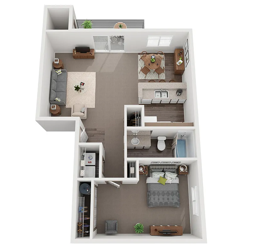 Floor plan 1 Bed 1 Bath