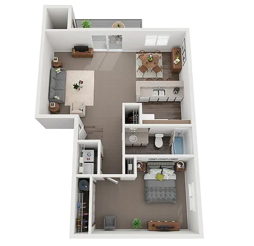 Floor plan 1 Bed 1 Bath