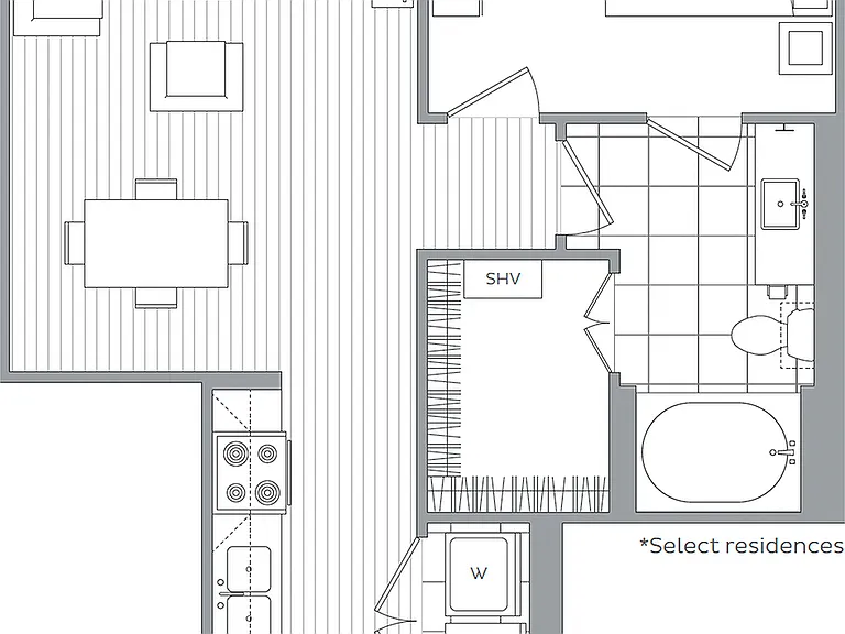 H / 1 Bedroom / 1 Bath H / 1 Bedroom / 1 Bath
