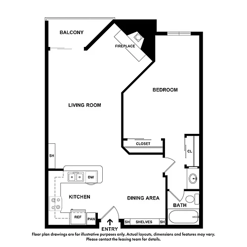 Floor plan 1X1 B