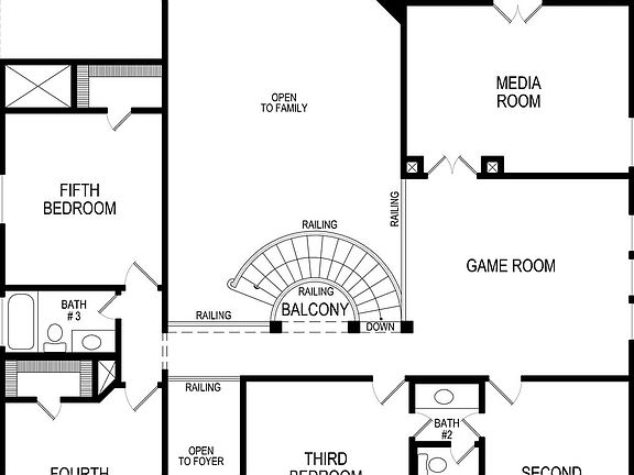 Boston 2F w Media Second Floor Plan