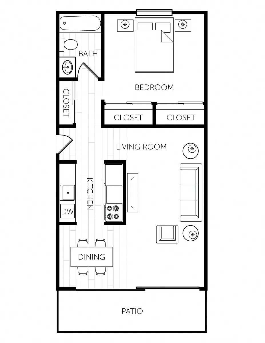 Floor plan One Bedroom - Medium