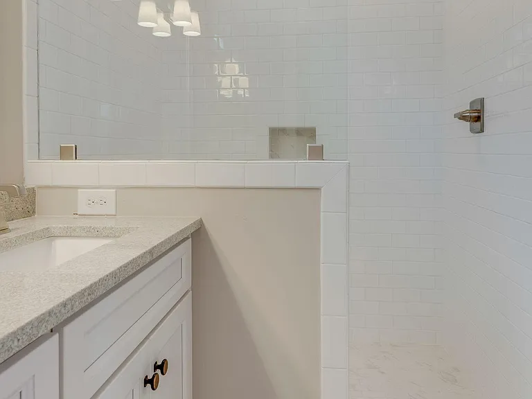 Walk in shower with glass door