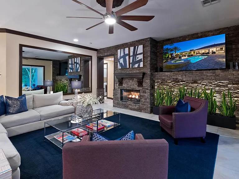 Family room with Media Center/