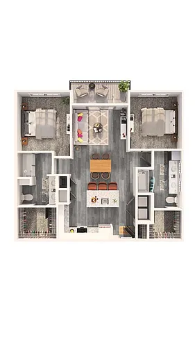 Floor plan The Red Bud - Apartment Home