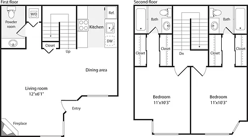 Floor plan 2 Bedrooms O