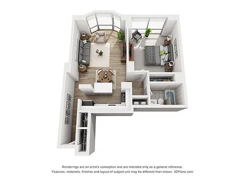 Floor plan One Bedroom A