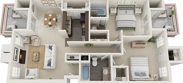 Two Bedrooms, Two Bathrooms, 990 sqft, Two Patios, Fireplace, Sunken Living Room, Full-Sized Washer/Dryer Connections Two Bedrooms, Two Bathrooms, 990 sqft, Two Patios, Fireplace, Sunken Living Room, Full-Sized Washer/Dryer Connections