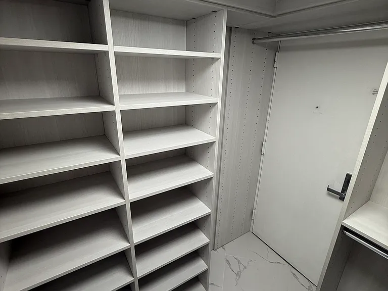 You would be the first to use this brand new WALK-IN CLOSET in the master bedroom which has a customizable LED light for your soft or bright lighting preference
