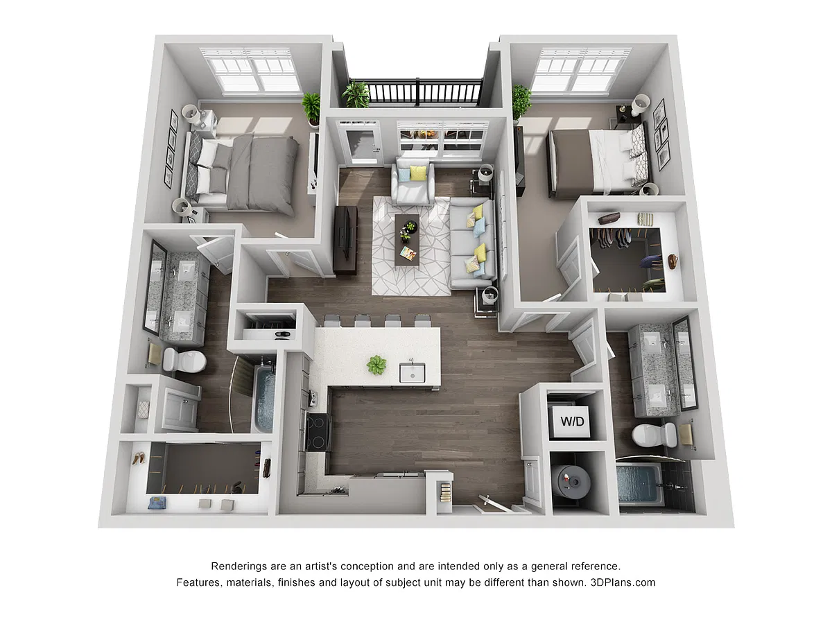 Floor plan C1 2 Bedroom 2 Bath