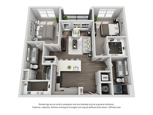 Floor plan C1 2 Bedroom 2 Bath