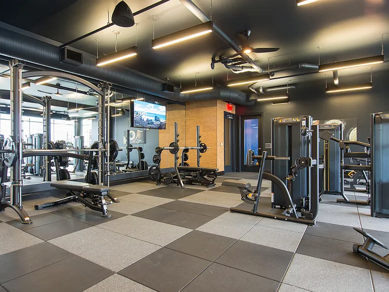 Fitness Studio with Peloton Bikes and Virtual Training