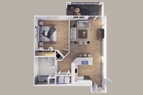 Floor plan Lower - Rear View - 1 Stall