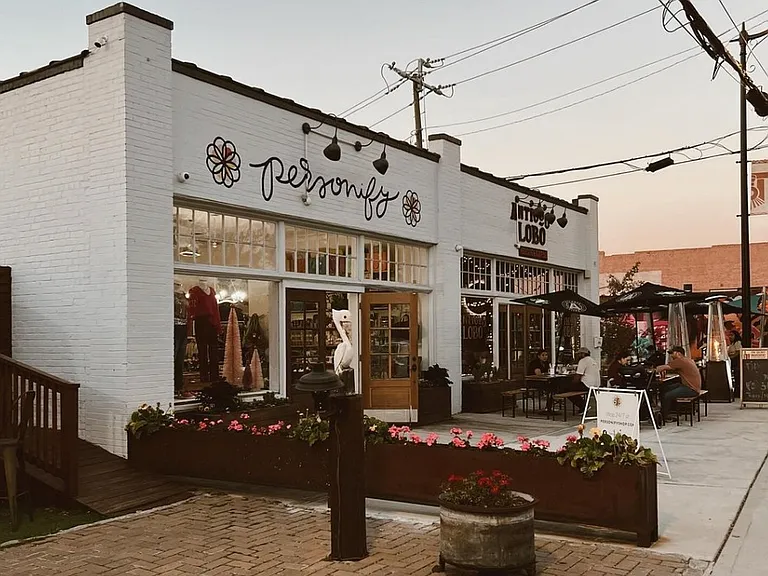 Downtown area with shops and excellent restaurants.
