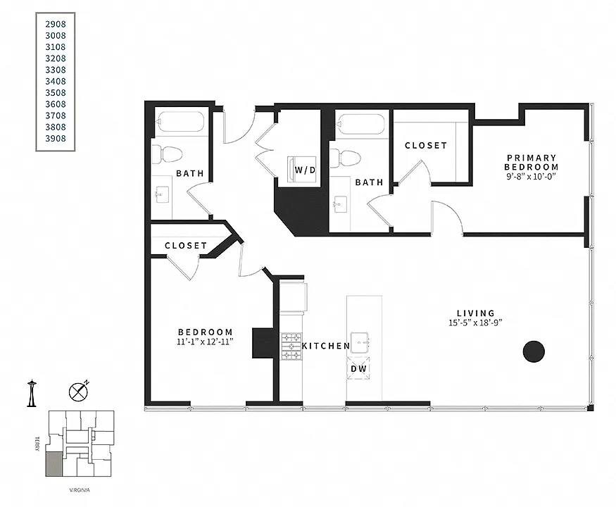 Floor plan 2 Bedroom C3